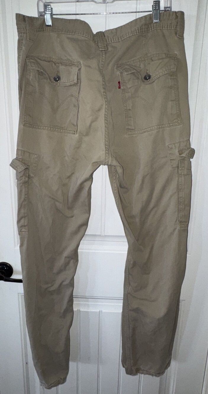 Vintage Levi’s Men’s Tag Sz 36x34 Loose Straight Y2K Cargo Pants Distressed Grun
